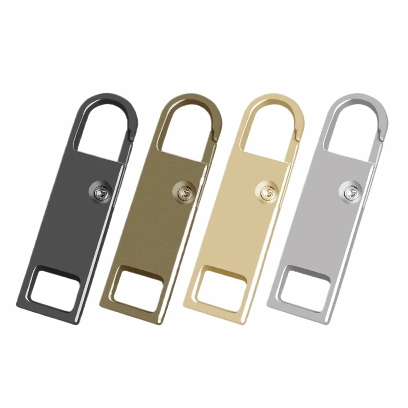 Recambios para tiradores de cremallera, Pack De 2 Tiradores Cremallera Repuesto Multicolor 0,85x2,9cm(Silver)