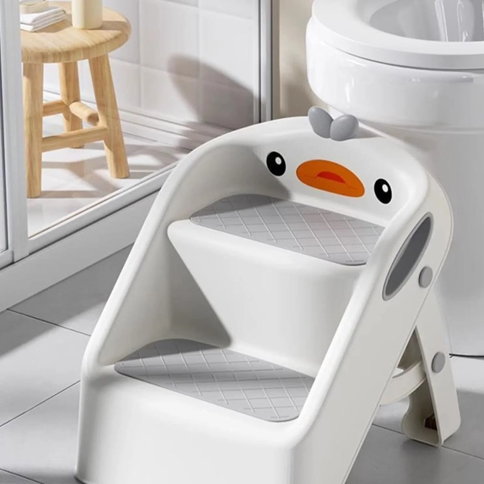 Caminar pie infantil – Escalera plegable 2 pasos para baño infantil | taburete de , antideslizante, portátil, para lavabo, cocina, aprendizaje
