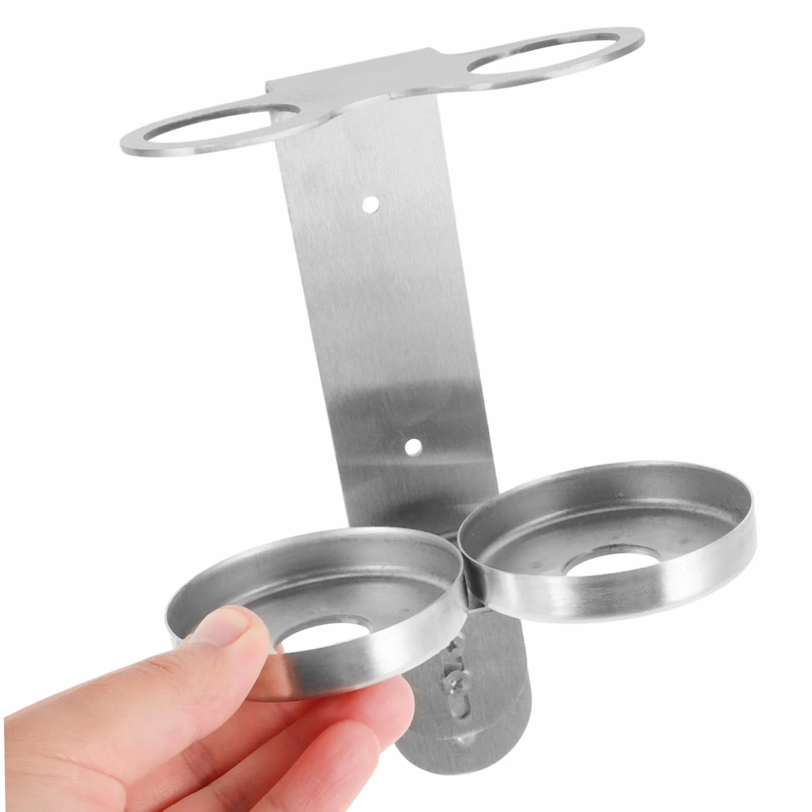 Cabilock Soporte de Pared Acabado Fino y Fácil Mantenimiento y Botellas de 6cm en Acero Inoxidable Plata para Dispensador de Jabón de Manos y Champú Adecuado para Ducha