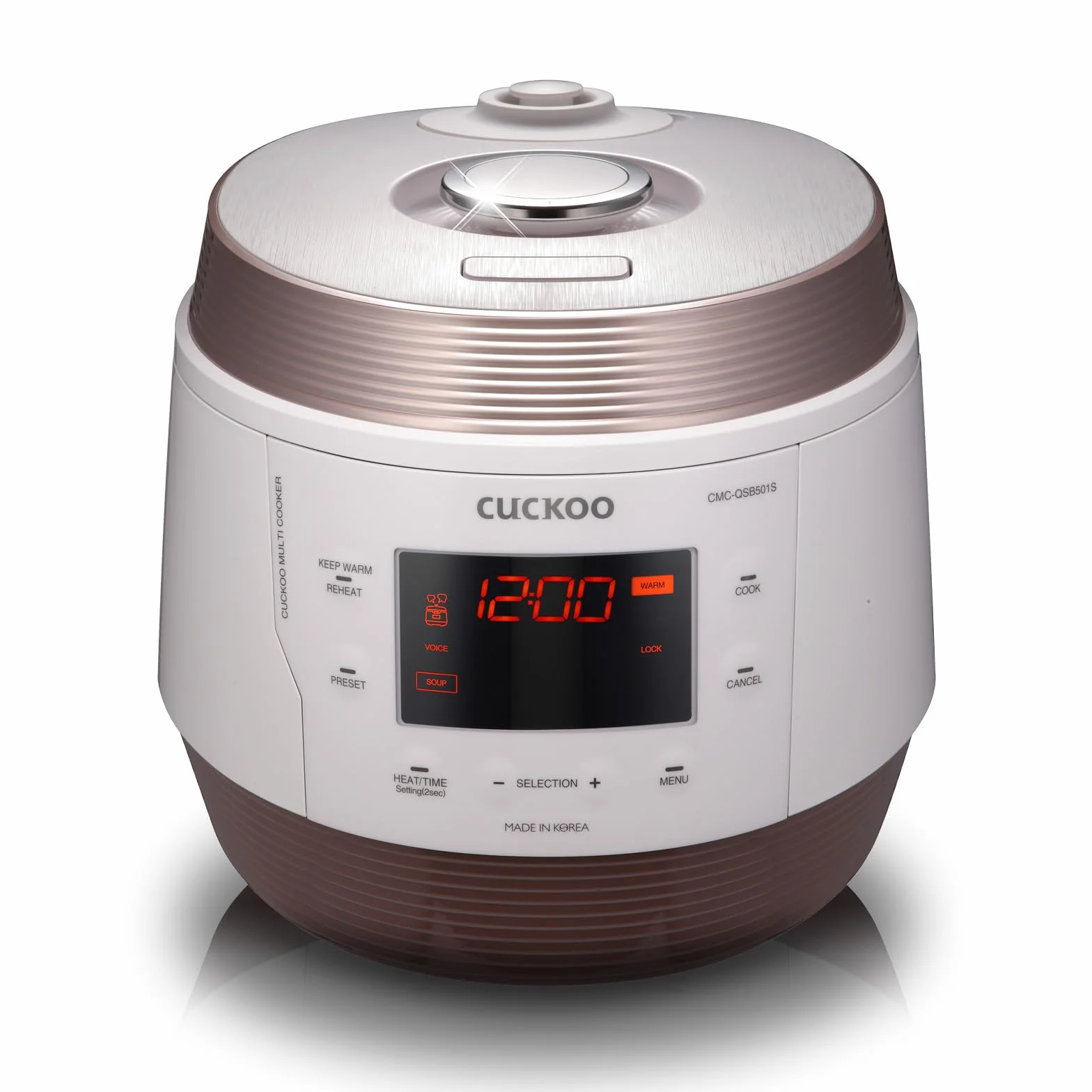 CUCKOO CMC-QSB501S ICOOK Q5 8 en 1 Premium Olla a presión de vapor Olla multiuso de acero inoxidable