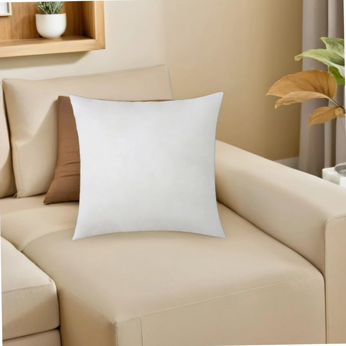 2piezas Forro De Almohada Cuadrado De Relleno y Esponjoso para Decoración De Sofá Insertos De Cojín Hogar