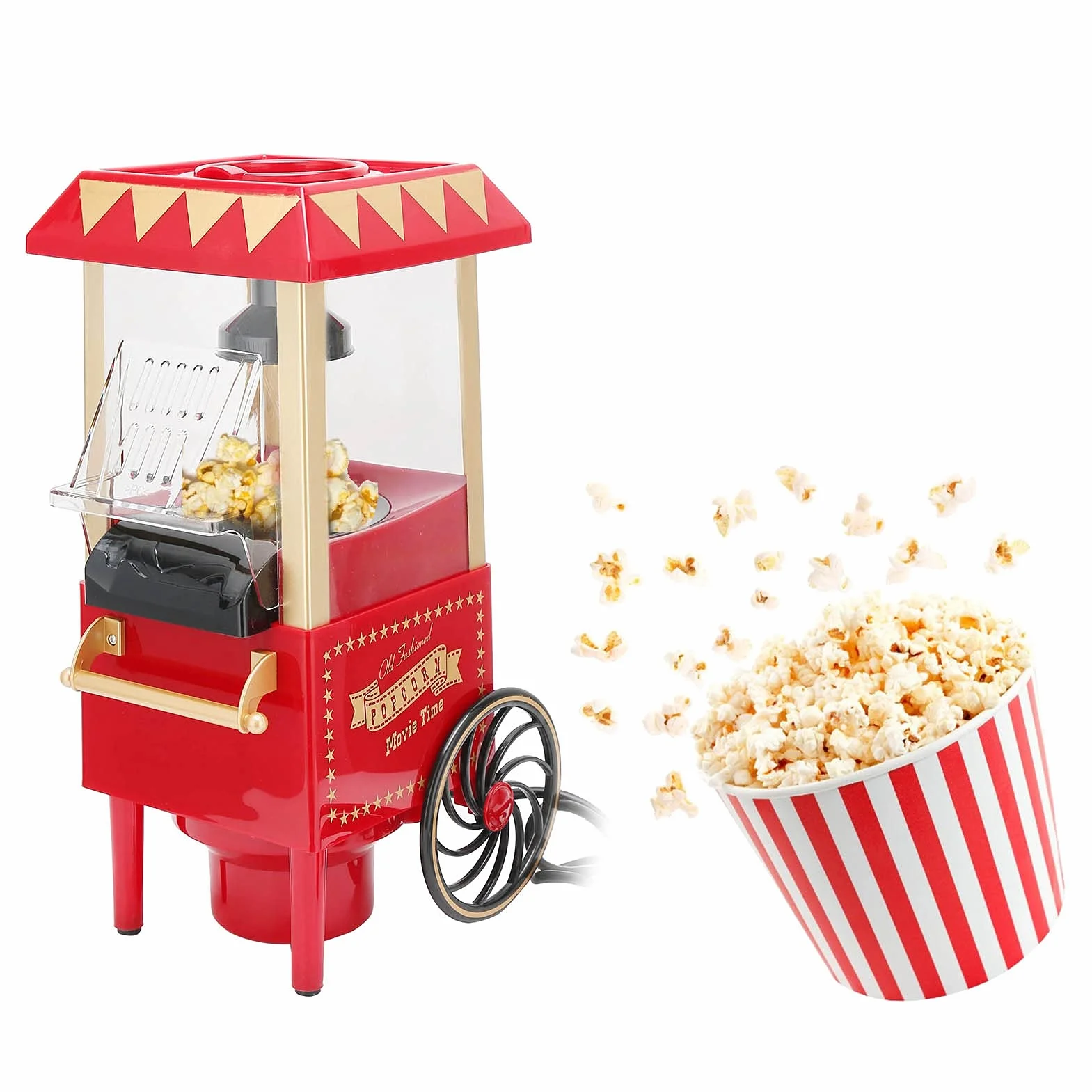 Máquina de palomitas maíz el hogar 1200 W máquina automática para hacer palomitas de maíz antiadherente suministros para cine restaurante fiesta regalo boda(Fabricante de palomitas de maíz)