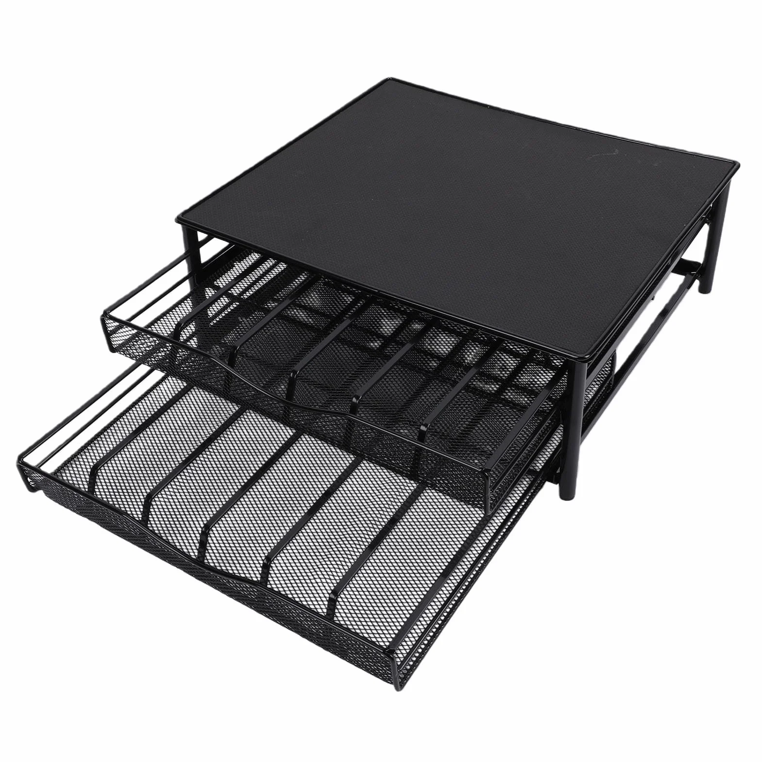 Fockety Soporte para Cápsulas de café, Marco de Acero Al Carbono Resistente que Ahorra Espacio, Organizador de Almacenamiento para Cápsulas de café, Cajón de Encimera con Cajones Deslizantes Suaves