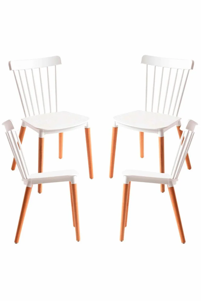 Regalos Miguel - Packs Sillas Comedor - Pack 4 Sillas Leka - Blanco