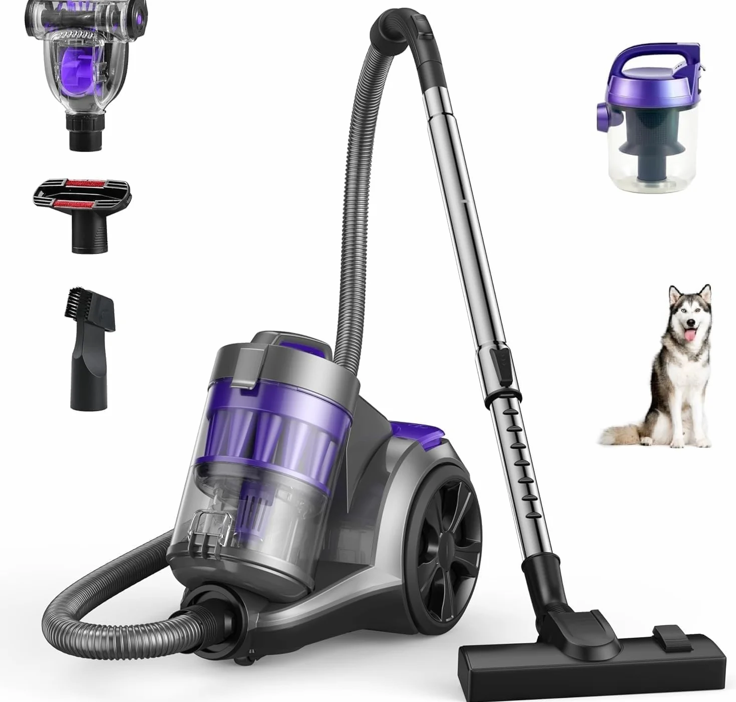 MAXELLPOWER Aspiradora sin Bolsa Potente, aspiradora con Cable, Sistema ciclonico, 1000W, Filtro HEPA, 3L, Boquilla animaes, Accesorios incluidos, Aspirador para Todo Tipo de Suelos
