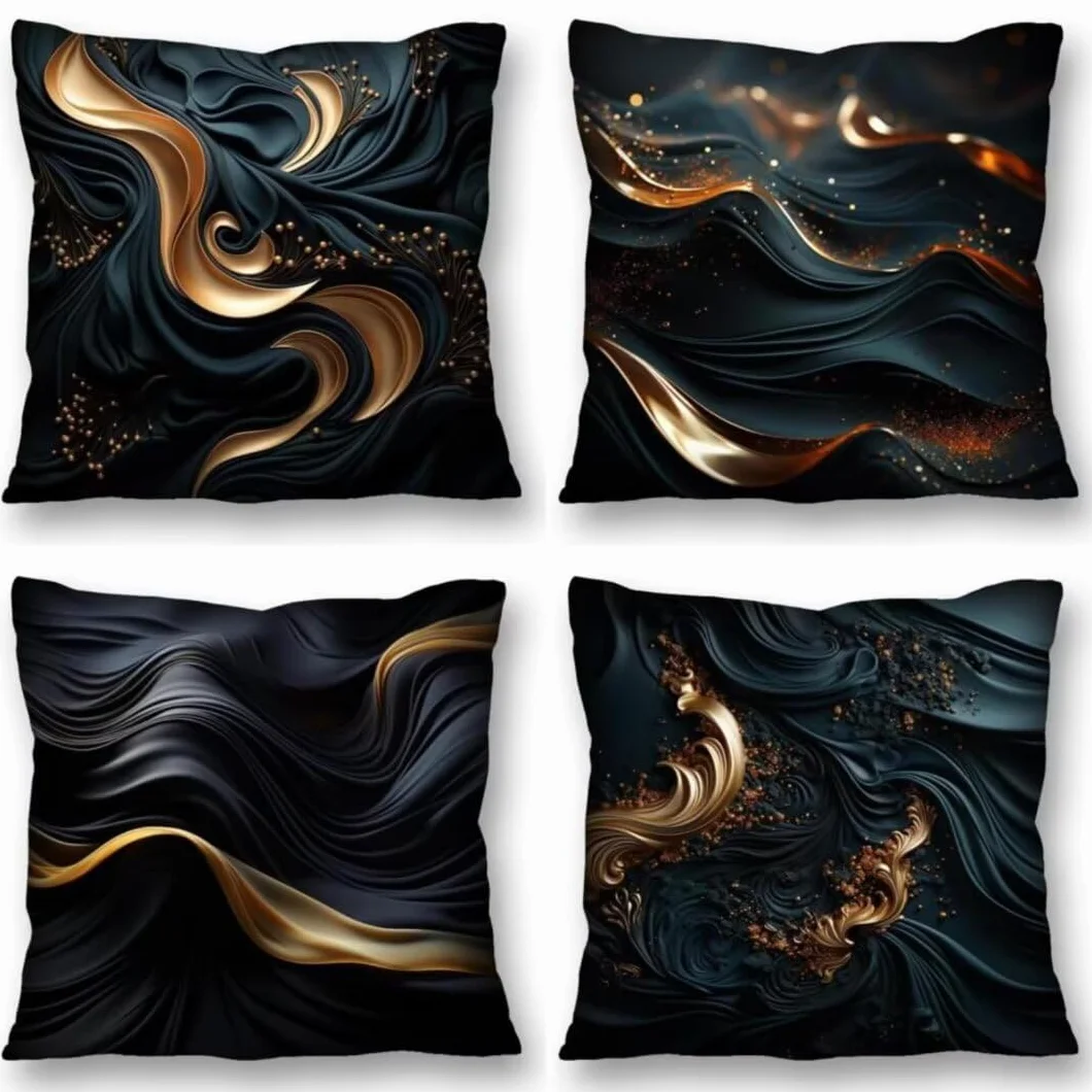 Juego de 4 Fundas de Cojines 75x75 cm Cojines moderno Arte Funda Cojin Cuadrados de Lino Fundas Cojines Sofá Cojines Decorativos para Salón Sofá Dormitorio Coche Jardín Silla Decoración del Hogar