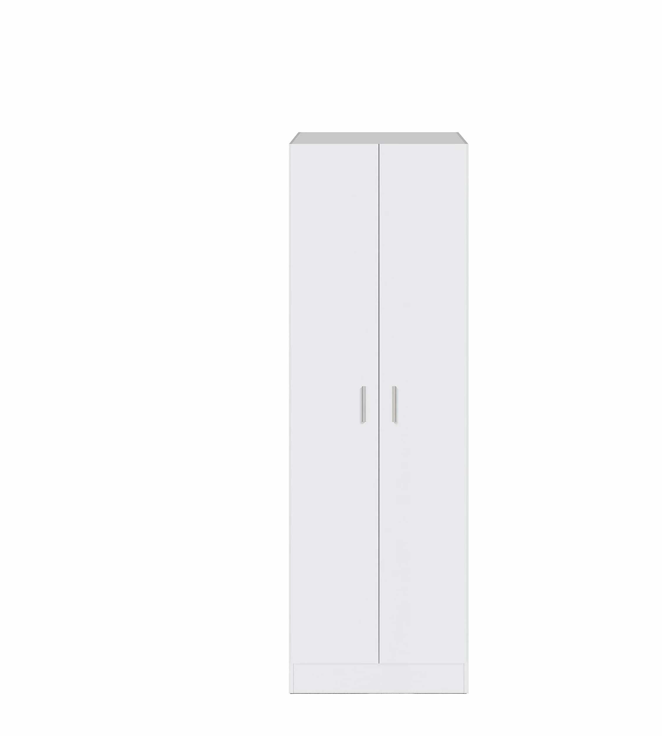 Habitdesign Armario Multiusos Adhara de 2 Puertas, Armario Auxiliar de Limpieza o Zapatero, Incluye 6 Estantes, Color Blanco Mate, Medidas: 180x59x37 cm