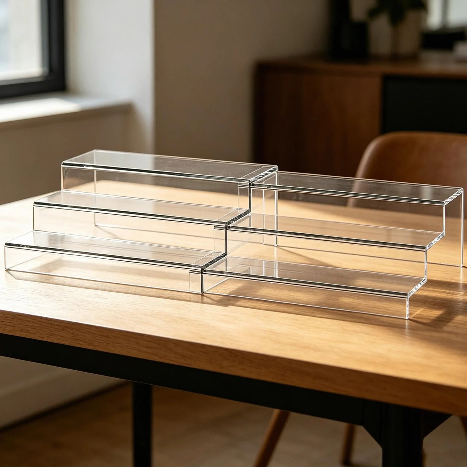 Organizador para Latas en Despensa 3 Niveles Expandible con Asas | Estante Dispensador de Latas Apilable Transparente Armario Encimera Esquina Hogar Restaurante Comida Botellas de Condimentos
