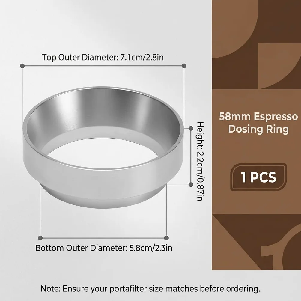 Embudo Dosificador de Café 58mm Magnético Aleación de Aluminio para Portafiltro Espresso Antisalpicaduras