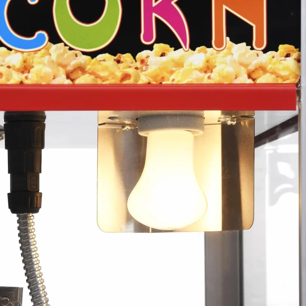 Palomitas de maíz con olla de teflón de 1400 W, 2,7 L de capacidad, caldera de acero inoxidable con agitador, interior iluminado para cine en casa, fiestas y cumpleaños infantiles