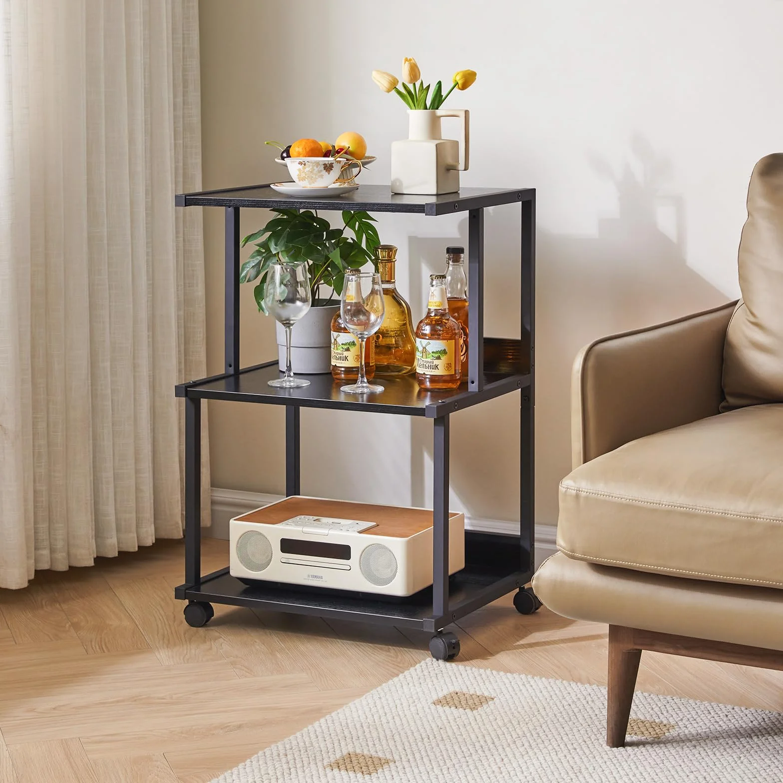 IBUYKE Soporte para Impresora 3 Niveles con Ruedas Carrito Organización Oficina TPS001B