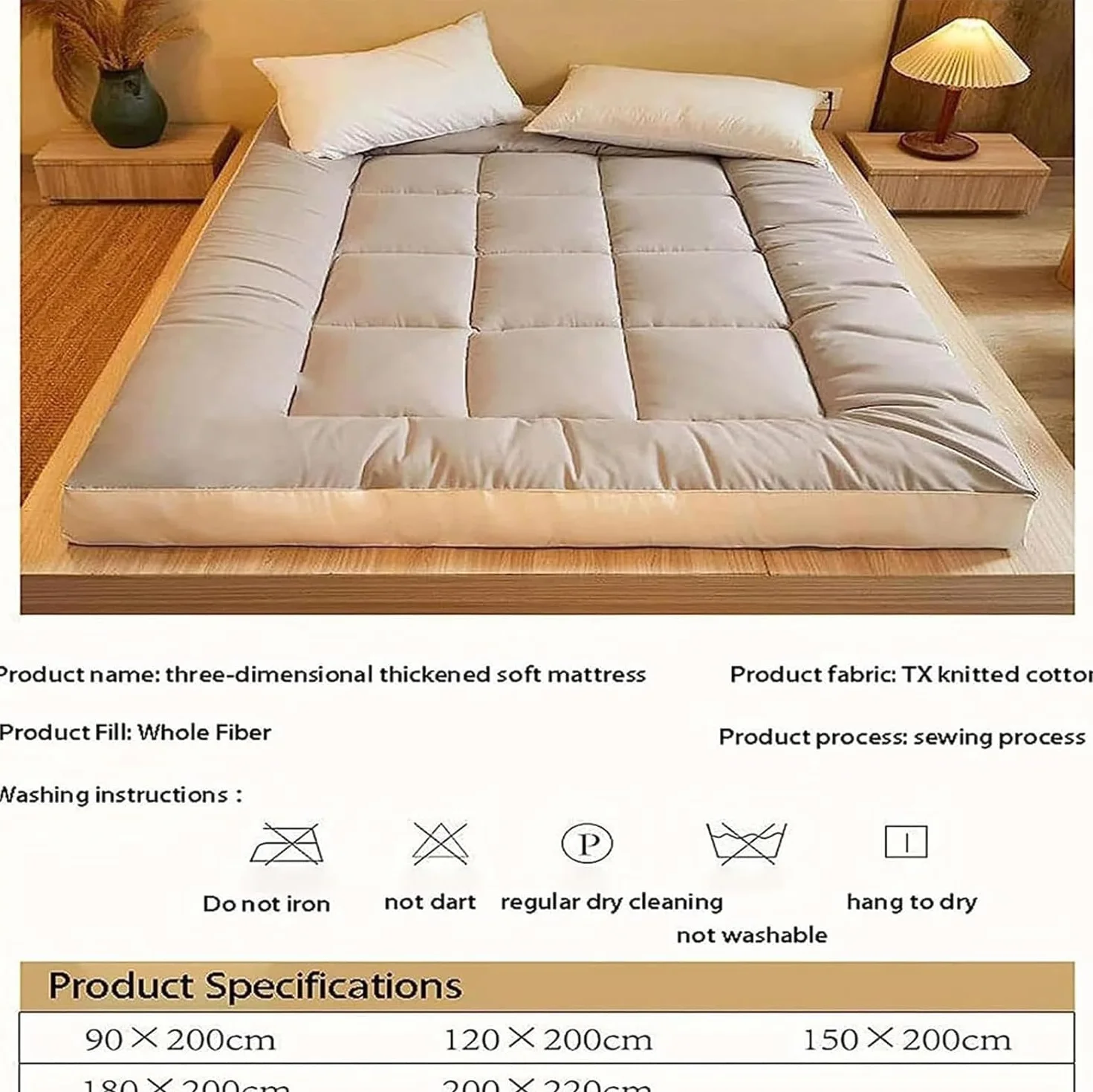 Colchoneta Plegable para Acampar, colchón futón Enrollable, colchón de Suelo japonés de tamaño Completo, colchoneta para Dormir para Invitados reclinable, sofá Cama, Yoga, Juegos