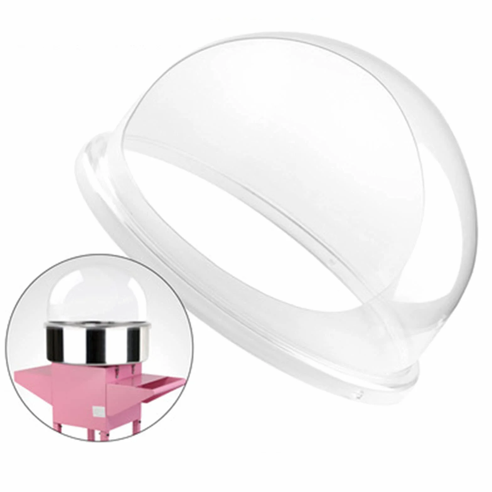 Funda para máquina de algodón de azúcar, tapa de cúpula con escudo de burbujas para máquina de hilo dental comercial de 20.5 pulgadas