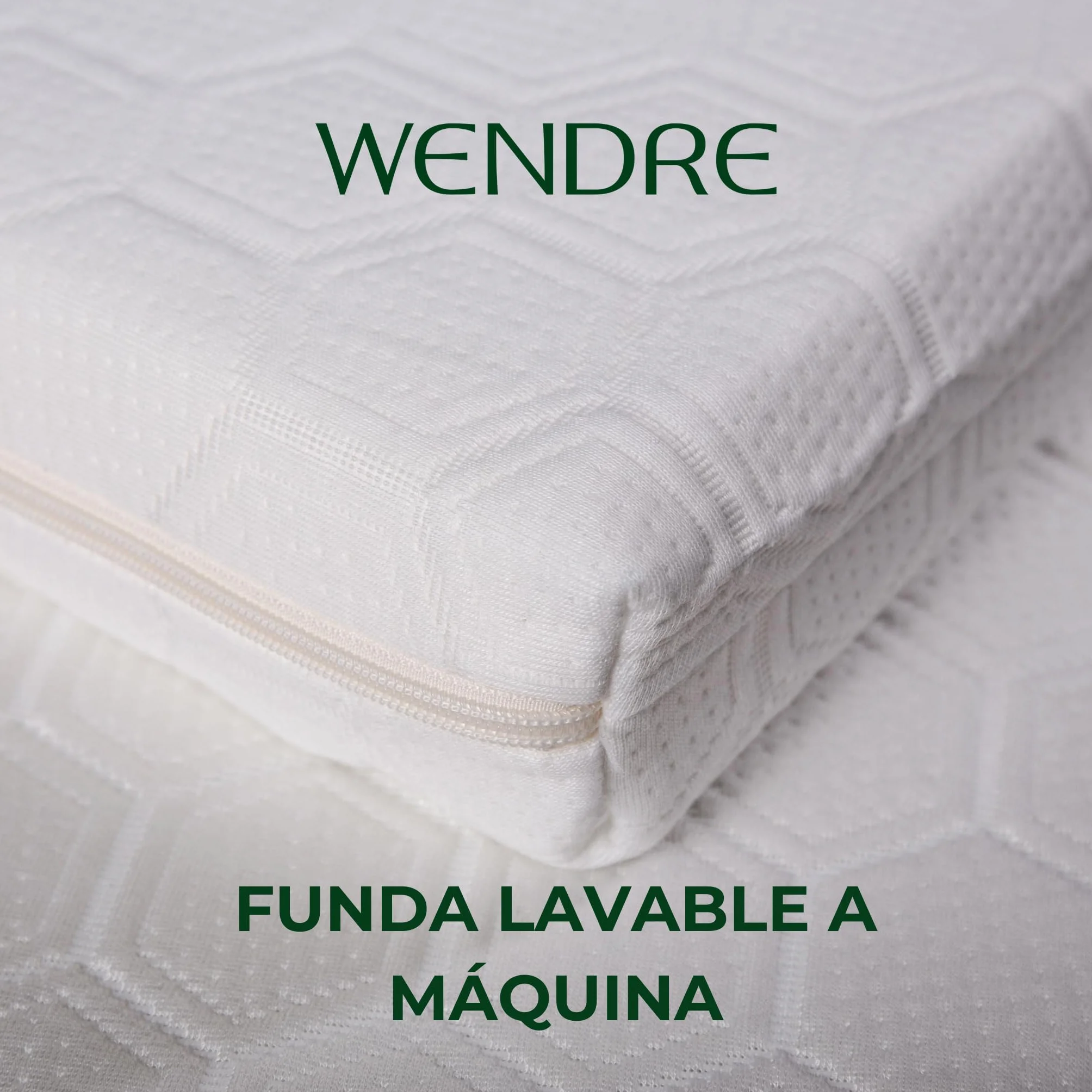 WENDRE Topper Colchón 100x200 – 7 cm Espuma Fría – Firmeza Alta – Comfort Plus – con Elásticos de Sujeción – Funda Lavable – Certificado Oeko-Tex – Fabricado en Europa