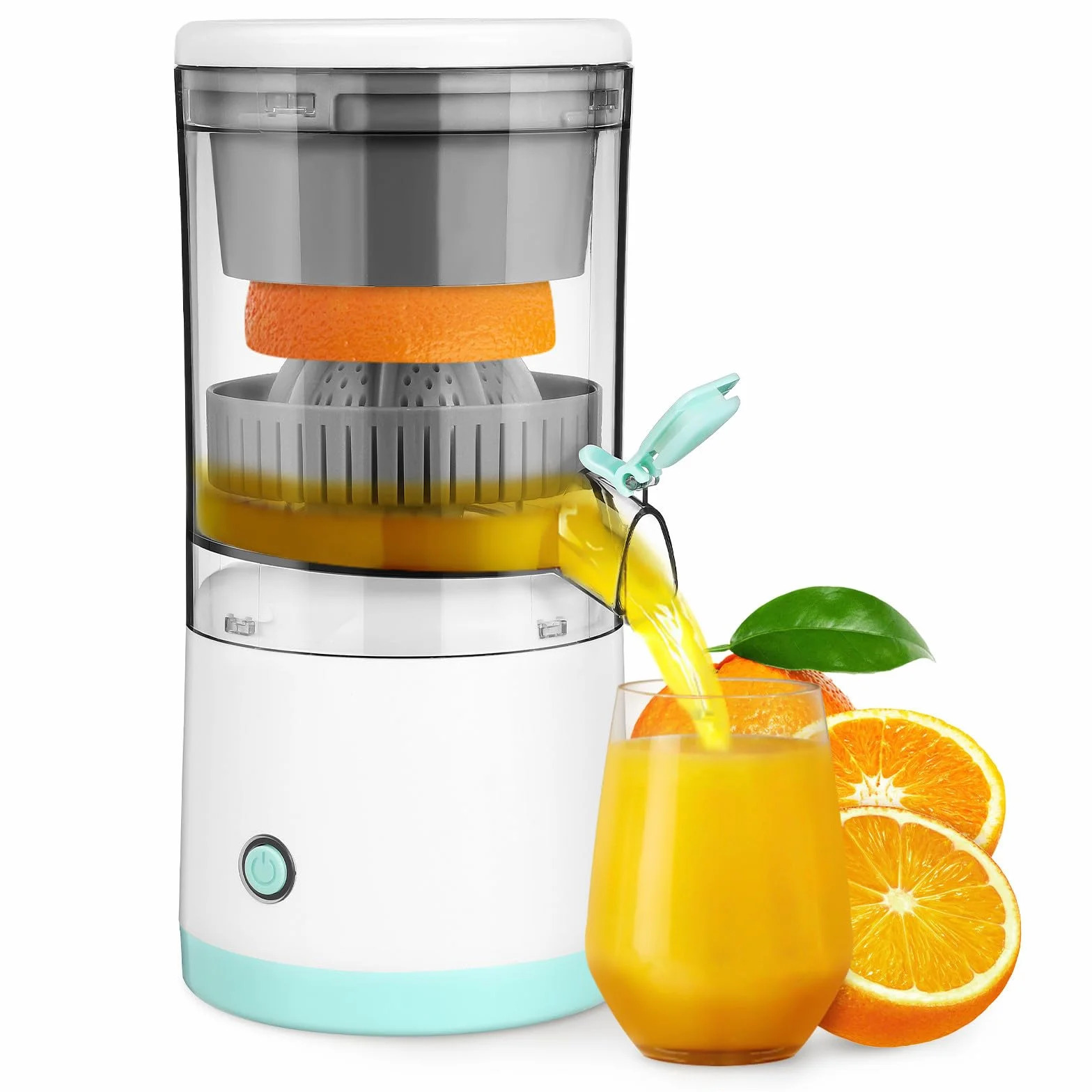 VICASKY Exprimidor Eléctrico Portátil para Frutas Exprimidor Automático sin Cables Máquina Compacta para Zumos de Naranja y Fruta Fácil de Usar y Recargable
