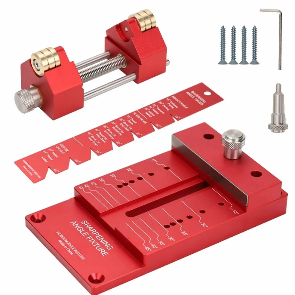 Kit de guía de afilado de cincel con soporte intercambiable y escala de ángulo graduado para una replicación precisa del bisel (GD1109 B)