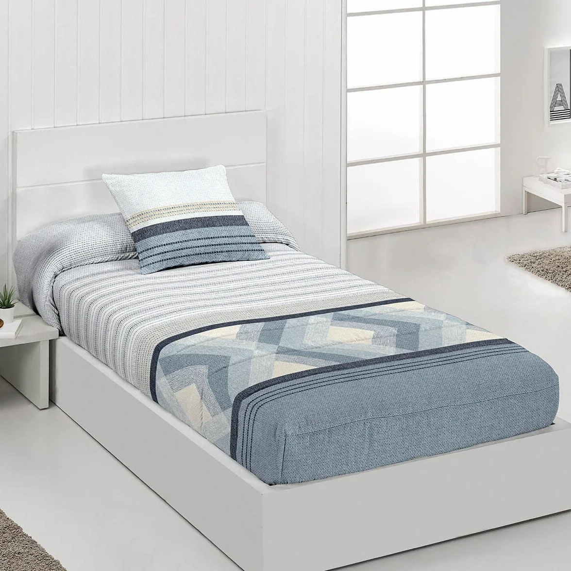 Lanovenanube Edredón Ajustable Colman - Cama 90 cm - Color Azul