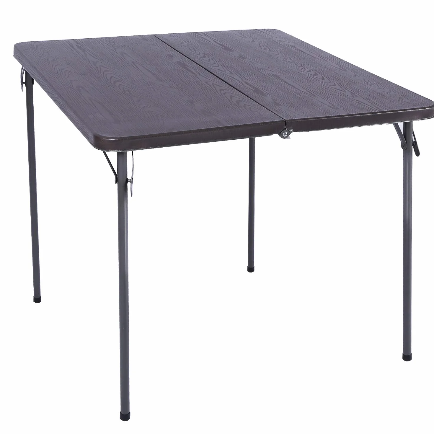 REDCAMP Mesa de tarjetas plegable de 34 pulgadas con patas plegables, ligera, portátil, plegable, media cuadrada, comedor, color marrón