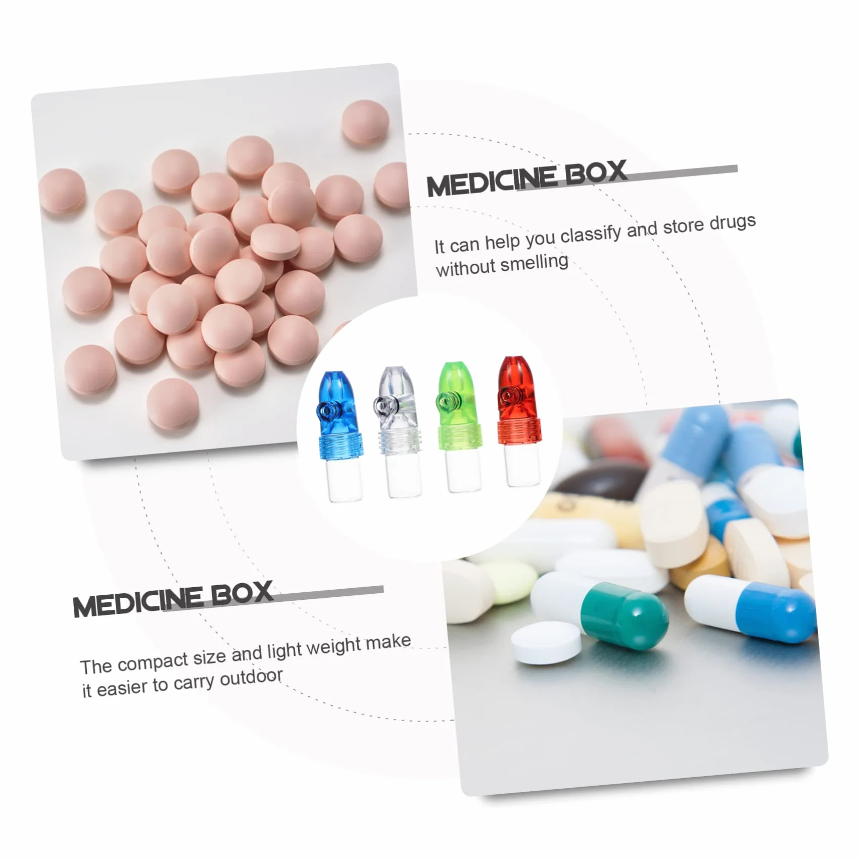 Contenedor Portátil Personalizado Organizador de Vitaminas Estuche de Viaje