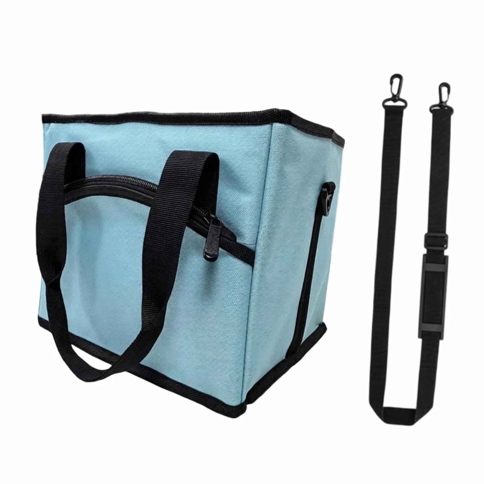 Bolsa isotérmica para Bebidas con portabotellas, separadores Ajustables y 4 Compartimentos con Bolsillo Frontal para Camping, Azul
