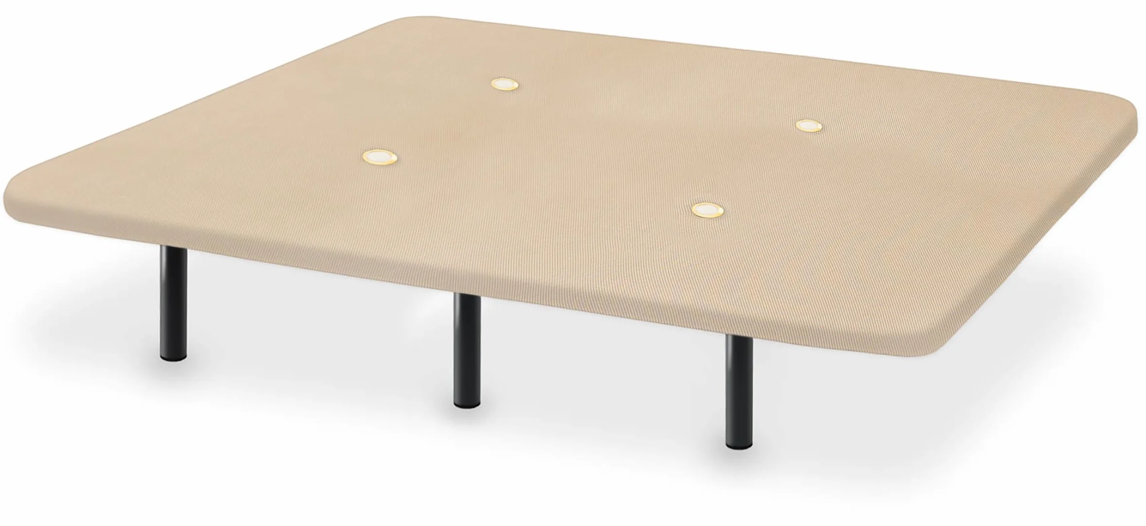 HOGAR24 ES | Base Tapizada Reforzada | Tejido 3D Beige | Válvulas de Transpiración | Incluye Juego de Patas Metálicas de 26 cm | Medidas: 120x190 cm