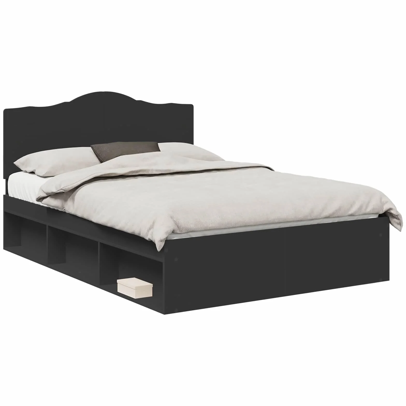 vidaXL Estructura de Cama Negro 160 x 200 cm Madera de Pino Macizo