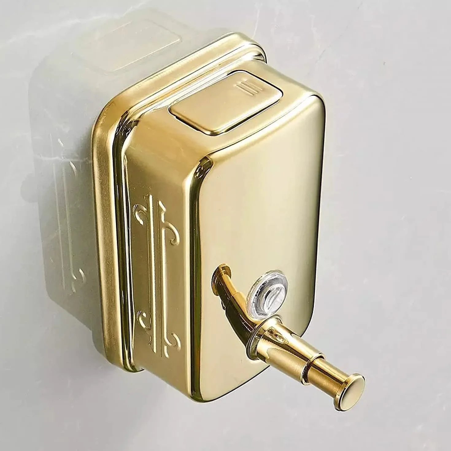 Dispensador de jabón de Acero Inoxidable con Salida Manual, dispensador de jabón de Pared para baño de Hotel, dispensador de jabón de Acero Inoxidable Dorado 304