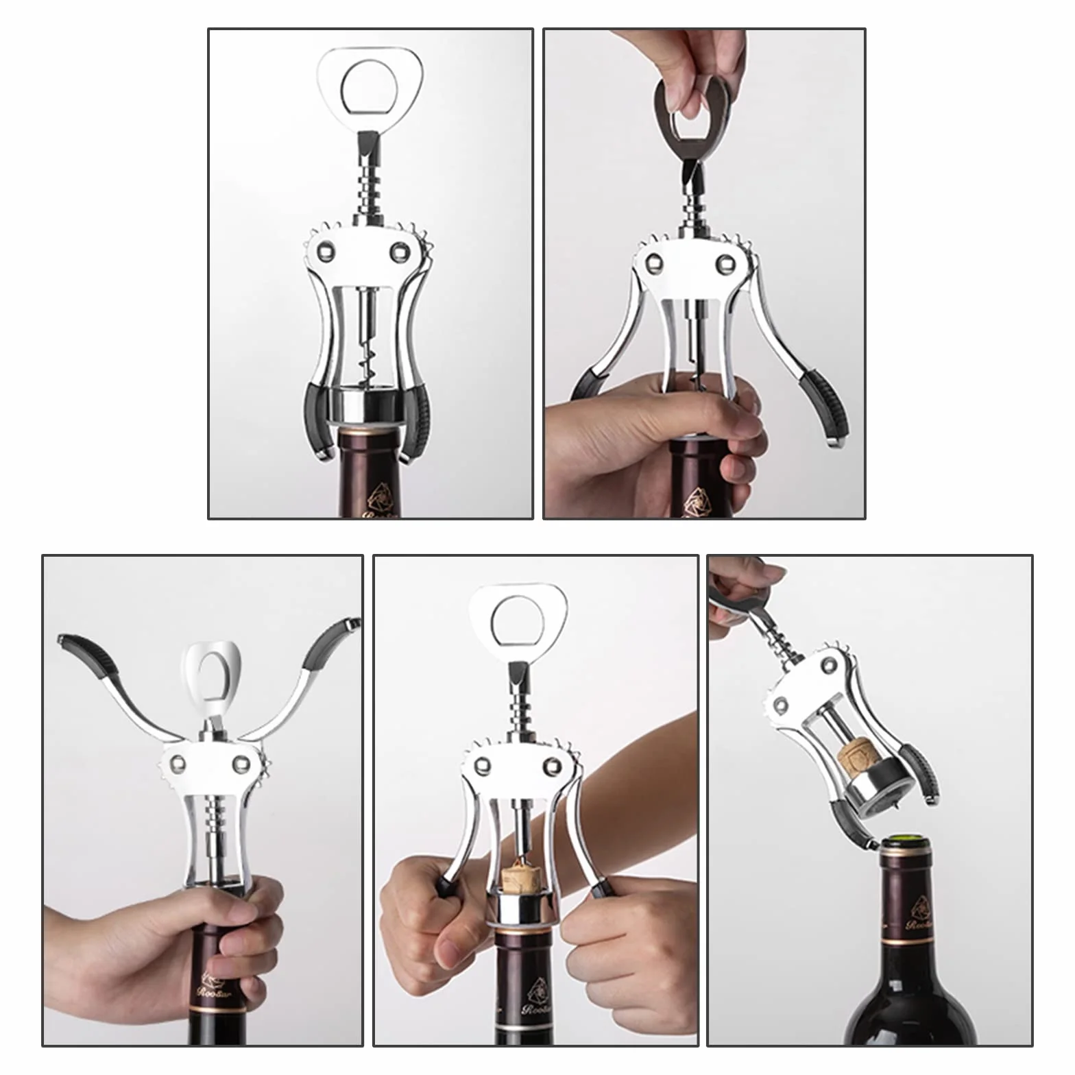 Sacacorchos multifuncional abrebotellas con tapón de vino para corcho y cerveza