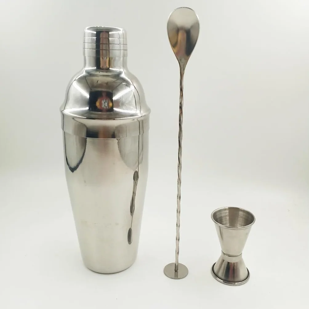 Coctelera para Cócteles Juego de Coctelera Mezclador de Acero Inoxidable de 3 Piezas para Principiantes, Juego de Herramientas para Tienda de té y Leche, coctelera Coctelera de Cóctel