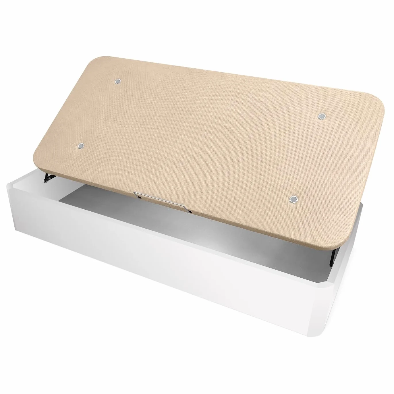 amuéblate Online - Canapé Abatible Apertura Lateral de Madera con Gran Capacidad, Espacioso, Transpirable y Resistente, Esquinas Redondeadas, 90 x 190, Blanco