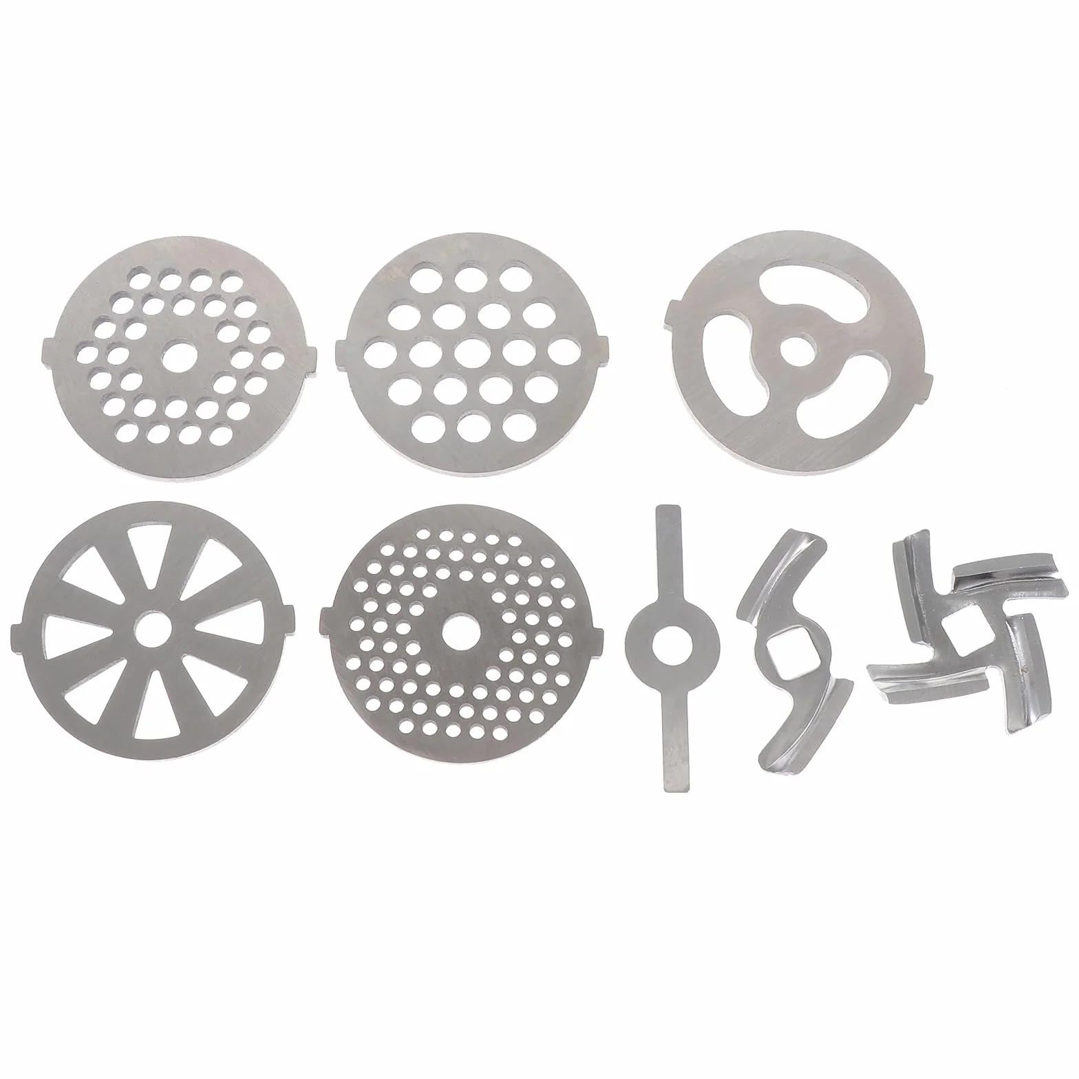 Cuchillas para Picadora de Carne Eléctricas Acero Inoxidable 8 Piezas Placas de Molienda para Uso Doméstico Diámetro 7-8,3 MM