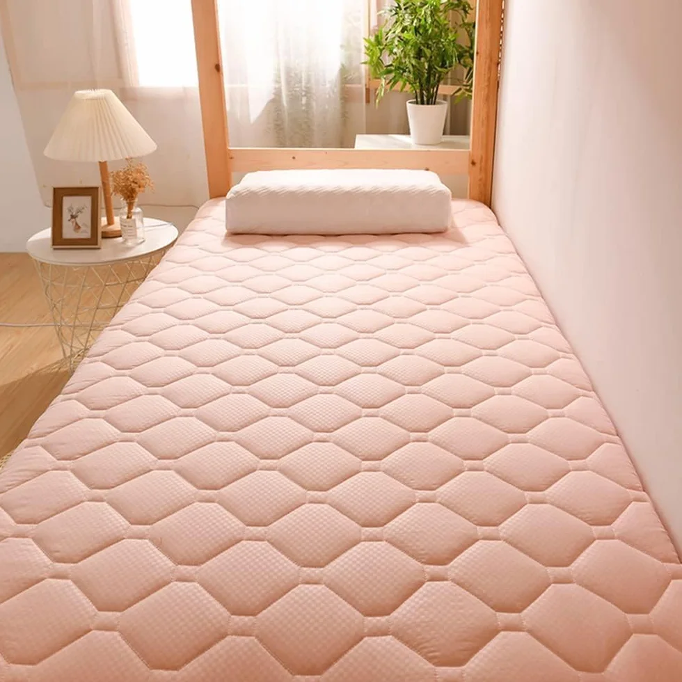 Colchón de futón japonés mejorado, rosa, 80x190cm, medio mullido, estilo tradicional japonés