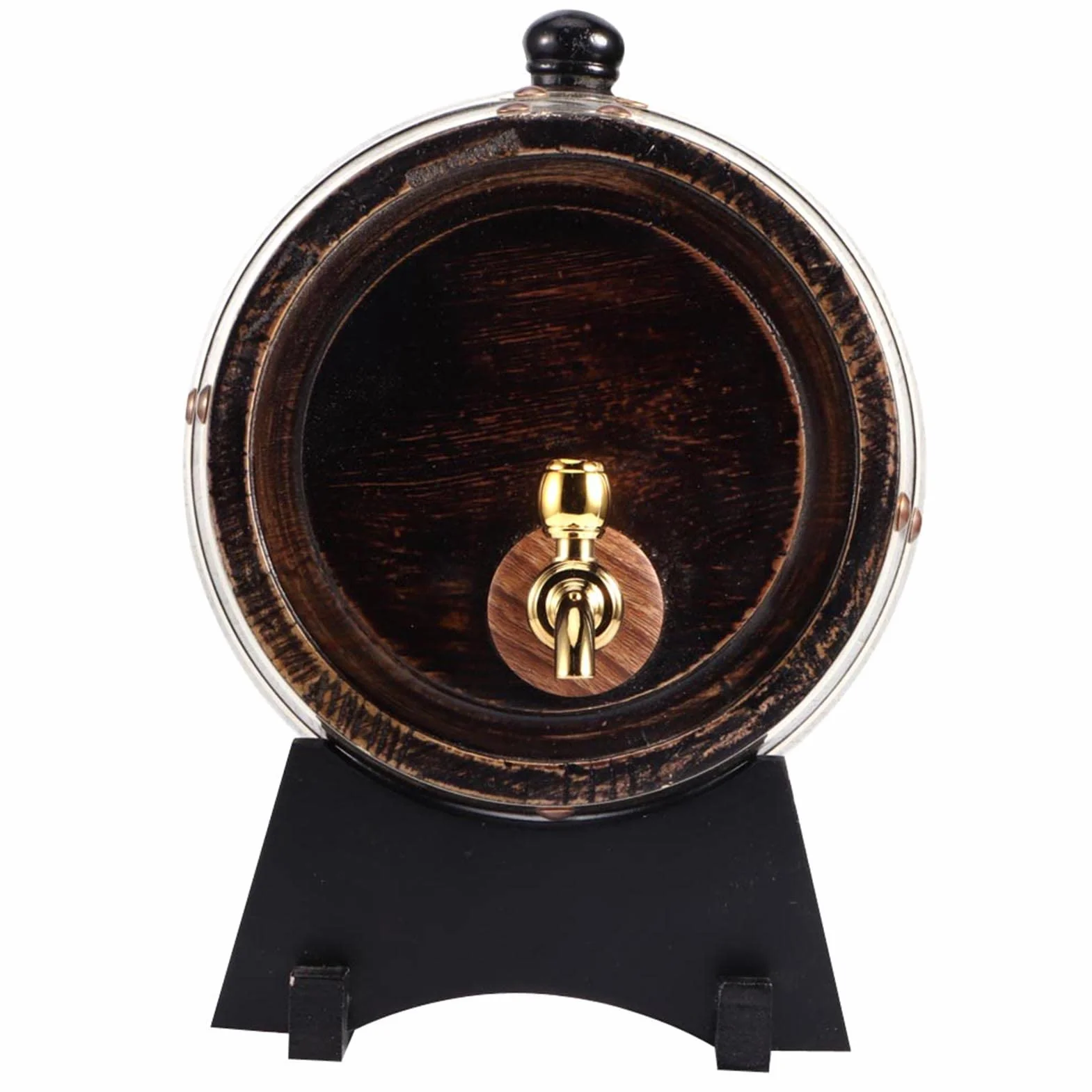 Barril de vino negro rayado, Barril de coñac, 3L Bebidas para Cafetería Casera, Vino