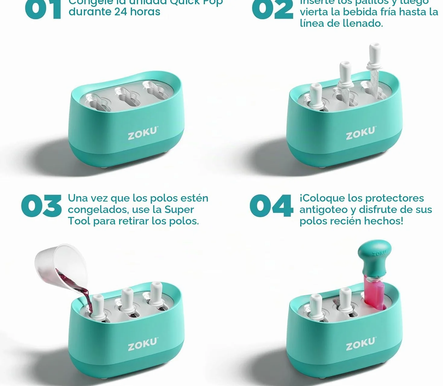 ZOKU Quick Pop Maker Set voor 6 IJsjes