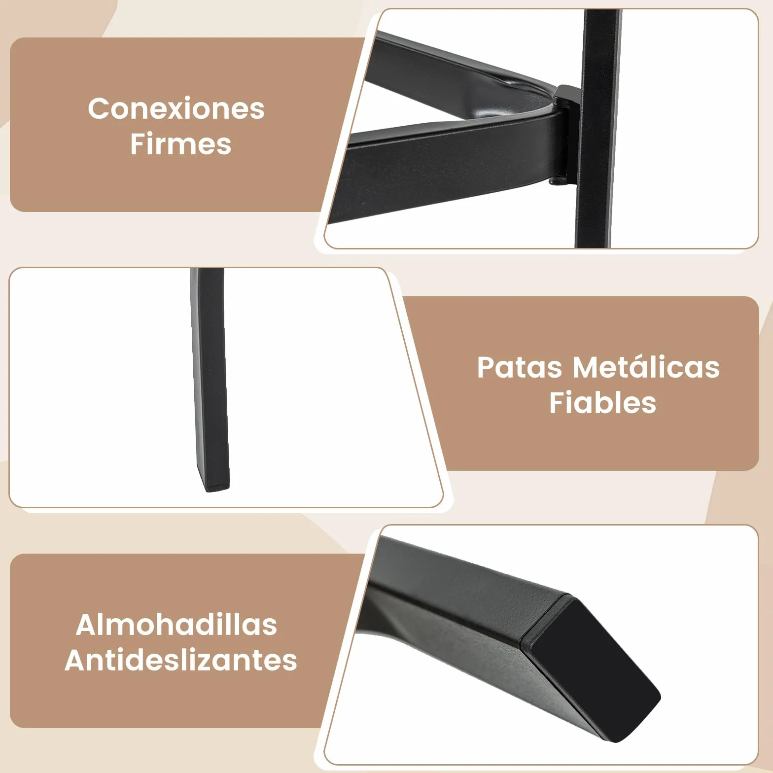 COSTWAY Mesa Alta Cocina, Mesa Alta Cuadrada 70cm, Mesa Bar con Orificio para Sombrilla de 39 mm, Estructura de Metal, Mesa Alta Exterior Jardin Terraza
