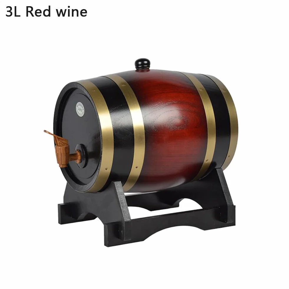 Carril de vino de roble - barril de vino de madera de 1.5L y 3L, barril de envejecimiento de pino, baril de bodega decorativa | Acabado artesanal tradicional, mejora del sabor natural para la pantall