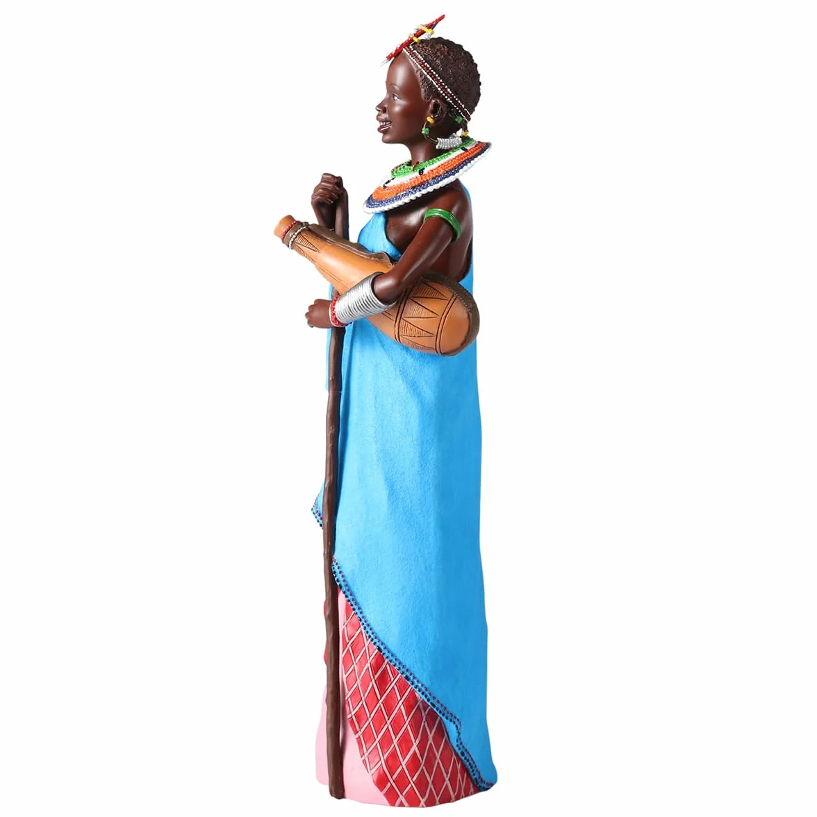 Figura Decorativa Mujer Africana Resina 26 cm