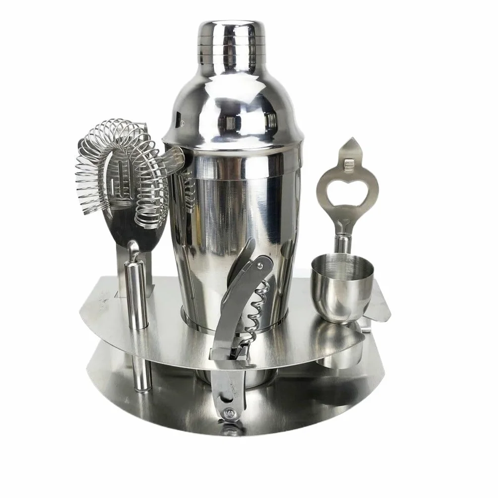 Kit de Cocteleria Juego de coctelera de acero inoxidable para principiantes, juego de acero inoxidable, juego de 7 piezas, mezclador, bebida, leche, té, tienda, juego de herramientas Juego De Cocteler