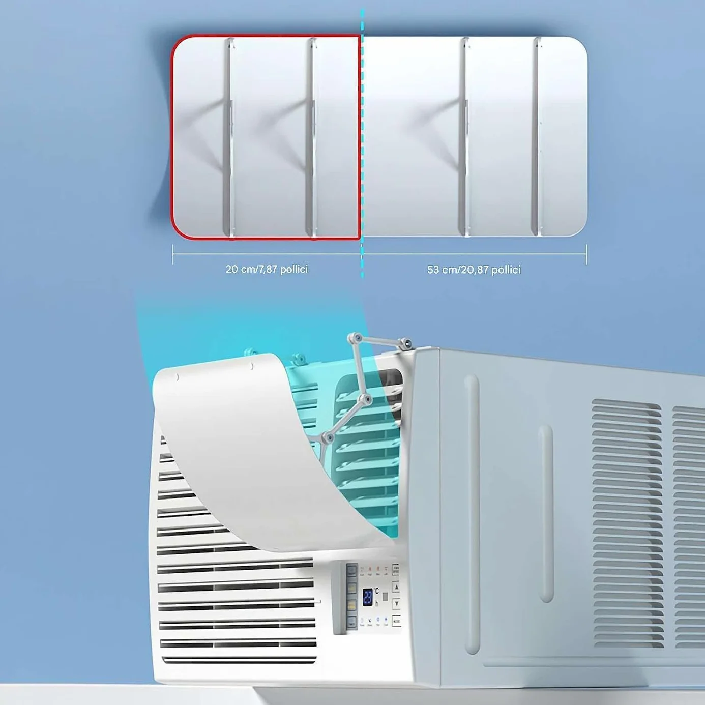 Aire acondicionado de ventana ajustable, guía de aire anticondensación para inquilinos, ideal para sala de estar y dormitorio, solución perfecta para el verano