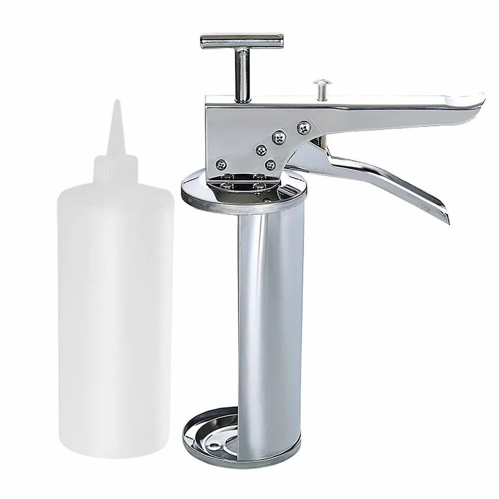Pistola de salsa de hamburguesa de acero inoxidable con botellas exprimibles, dispensador de aderezo de ensalada de tomate, ideal para cocina y barbacoa, duradero, acero inoxidable de 1,2 mm de grosor