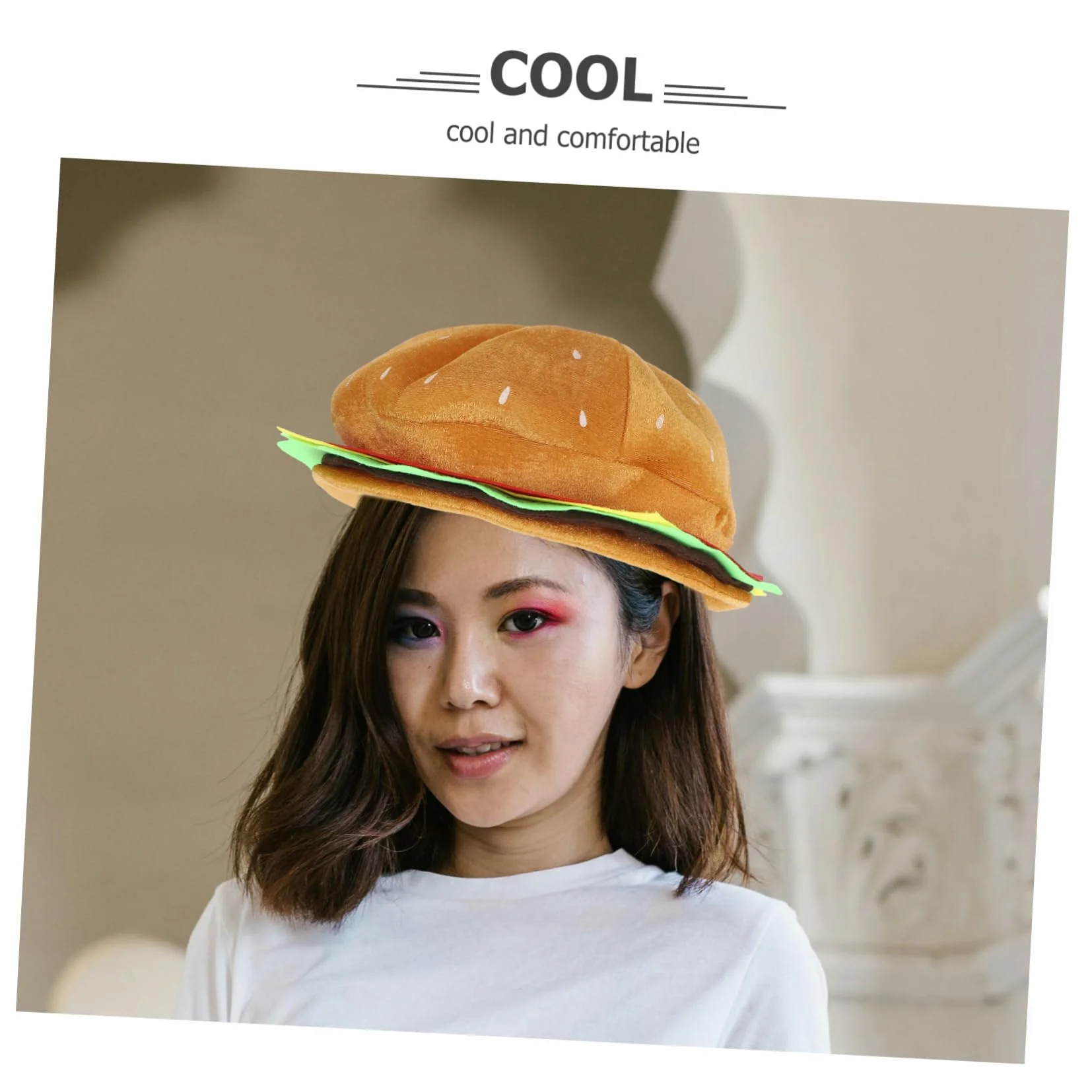 ABOOFAN 4 piezas Sombrero Divertido Hamburguesa de Ligera Cómodo para Fiestas Temáticas Halloween y Cosplay Diseño y Compacto para Uso Prolongado