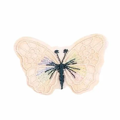Parches de Bordado Parches Bordados pequeños de 5 x 3,8 cm, 50 Unidades, for Planchar, con diseño Mariposas, for Ropa, Gran tamaño, for Coser en Vaqueros y Chaquetas(Beige)