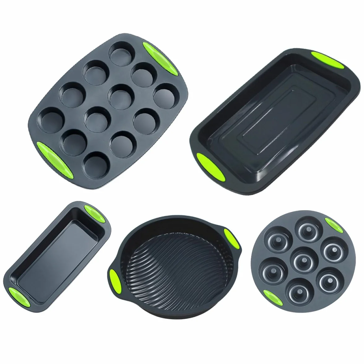 PACKOVE Moldes de Silicona para Hornear Reutilizables y Resistentes al Calor Juego de 5 Perfectos para Repostería en Cocina y Aficionados al Horneado