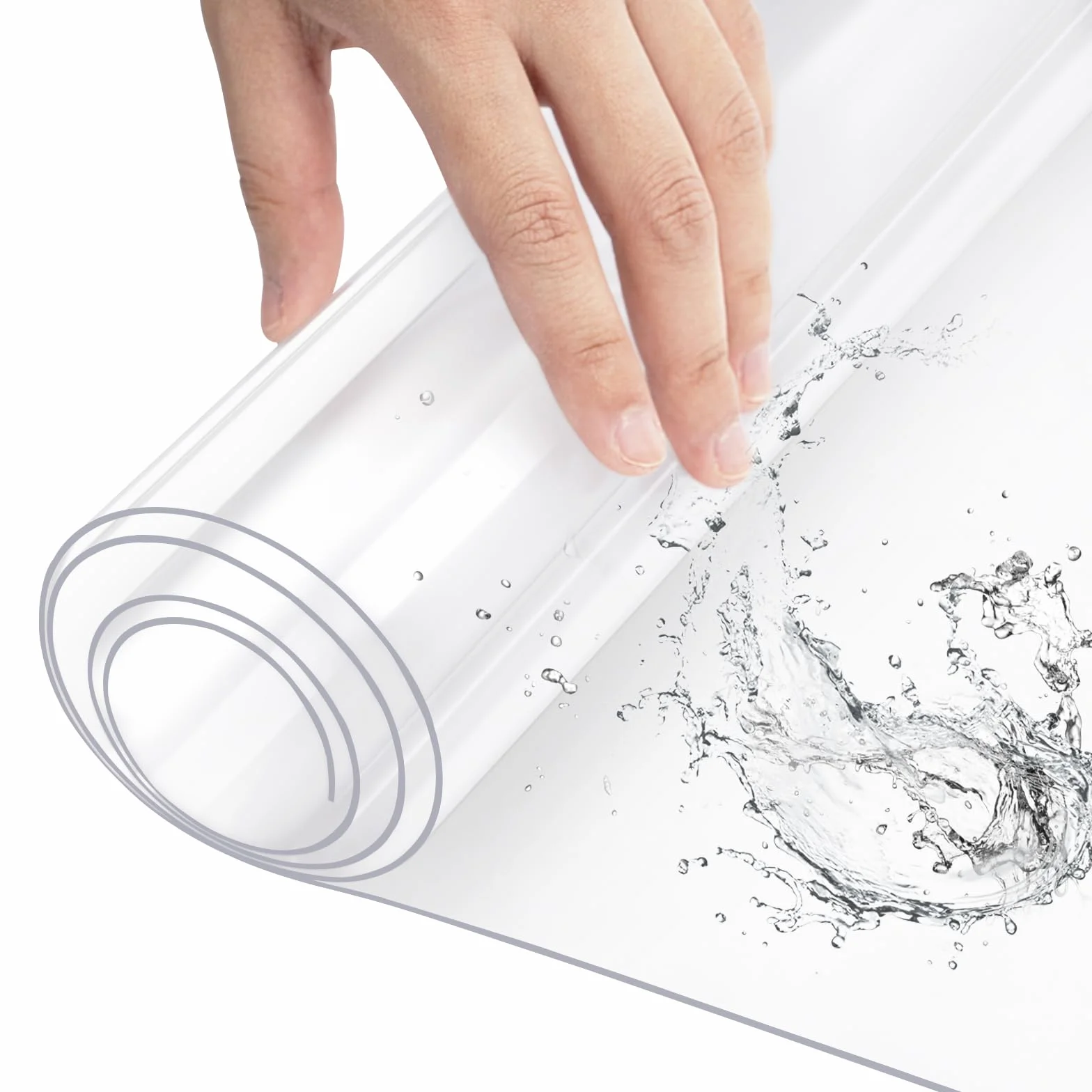 WOLTU Mantel Transparente PVC Impermeable, Grosor 2 mm, 100x200 cm | Protector de escritorio transparente, mantel antimanchas para mesa rectangular, ideal para comedor y cocina