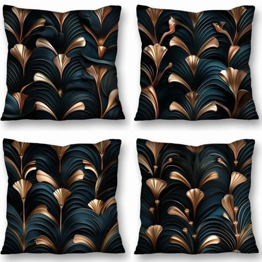 Juego de 4 Fundas de Cojines 75x75 cm Cojines moderno Arte Funda Cojin Cuadrados de Lino Fundas Cojines Sofá Cojines Decorativos para Salón Sofá Dormitorio Coche Jardín Silla Decoración del Hogar