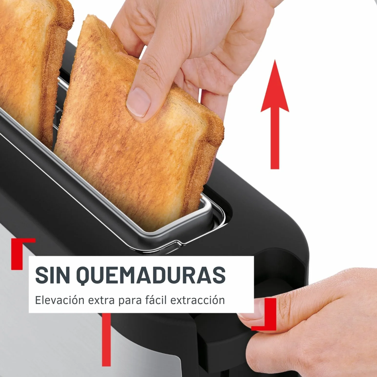Tefal Tostadora Element TL4308, 25 cm ranura larga, 7 niveles tostado, 1000W, Negro acero inoxidable