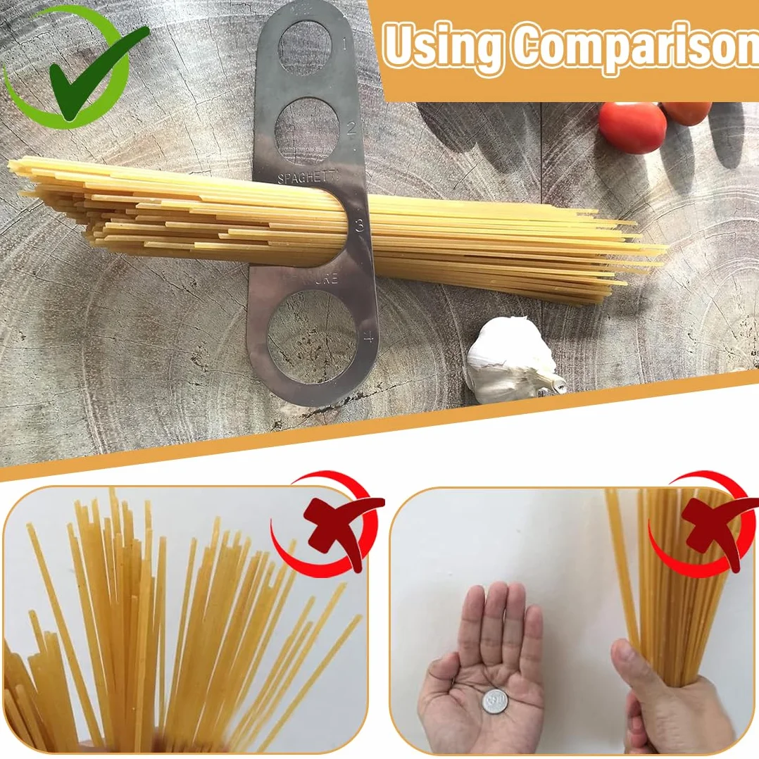 Medidores para pasta de acero inoxidable Paquete de 3 con 4 orificios de medición