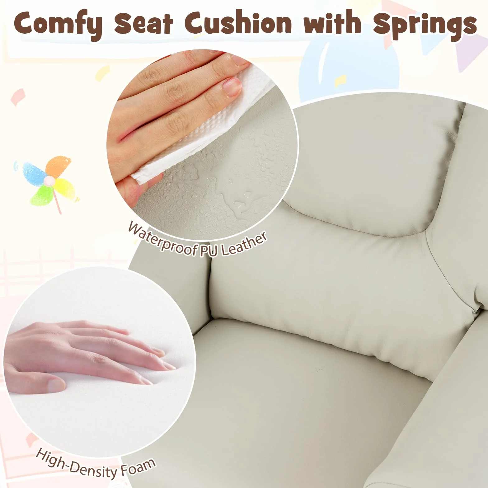 LIFEZEAL Sofá infantil, sillón infantil con función reclinable, sillón relax 2 en 1 para niños, sofá infantil con reposapiés ajustable y soporte para bebidas, sofá pequeño para habitación infantil
