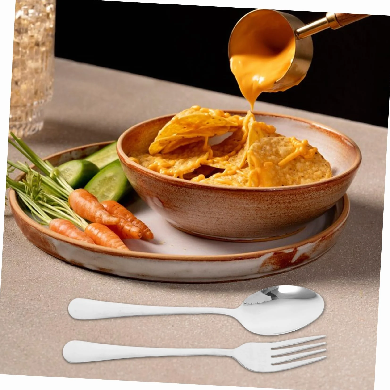 Cubiertos de Acero Inoxidable 20 Piezas para Cena y Fiesta | Plata, Agarre Cómodo y Uso Versátil, Diseño Elegante y Sencillo para Restaurantes y Otras Ocasiones