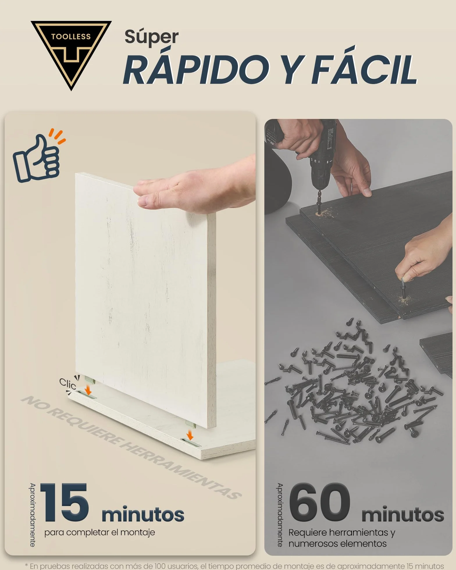 SONGMICS HOME Aparador, Montaje Súper Rápido Sin Herramientas Toolless, Mueble de Cocina con Encimera, Estantes Ajustables, Blanco Rústico y Marrón Miel BBK376WJ02